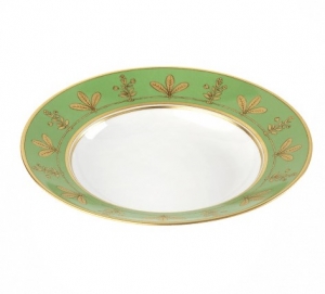 Ginori Voliere Muschio / Moss Rim Soup Plate - 9.5"